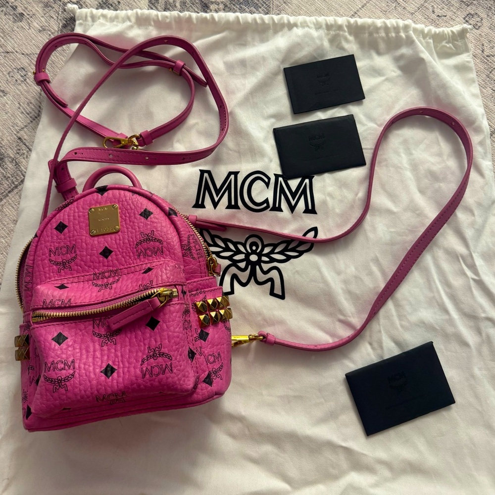MCM STARK BEBE BOO SIDE STUDS MINI BACKPACK VISETOS